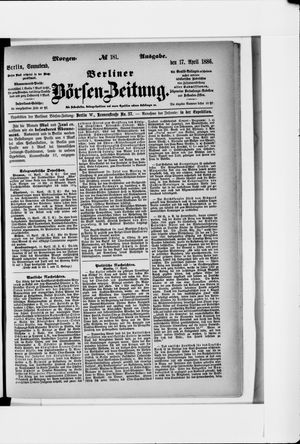 Berliner Börsen-Zeitung vom 17.04.1886