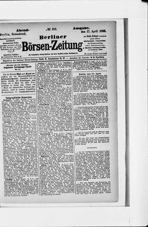 Berliner Börsen-Zeitung vom 17.04.1886