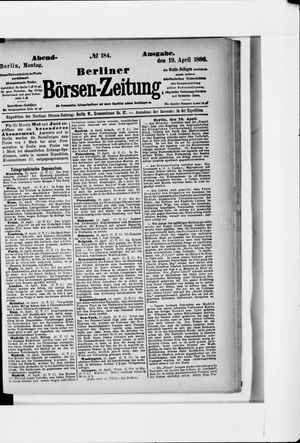 Berliner Börsen-Zeitung vom 19.04.1886