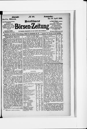Berliner Börsen-Zeitung vom 28.04.1886