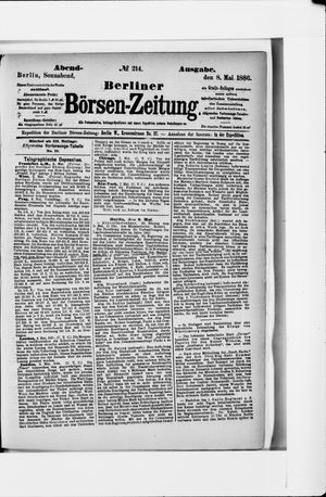 Berliner Börsen-Zeitung vom 08.05.1886