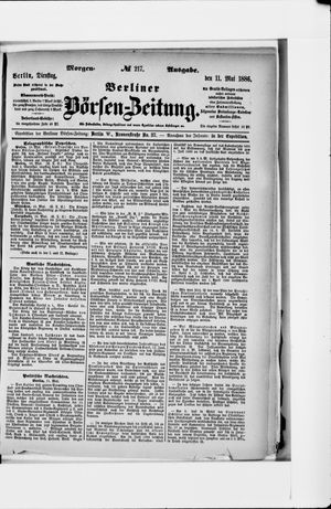 Berliner Börsen-Zeitung vom 11.05.1886