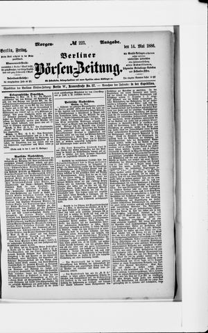 Berliner Börsen-Zeitung vom 14.05.1886