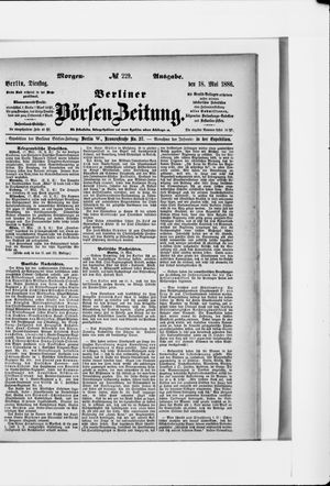 Berliner Börsen-Zeitung vom 18.05.1886