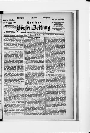 Berliner Börsen-Zeitung vom 25.05.1886