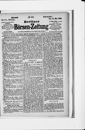 Berliner Börsen-Zeitung vom 25.05.1886