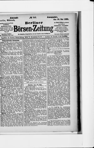 Berliner Börsen-Zeitung vom 26.05.1886