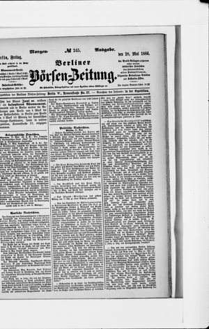 Berliner Börsen-Zeitung vom 28.05.1886