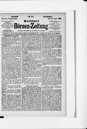 Berliner Börsen-Zeitung vom 17.06.1886