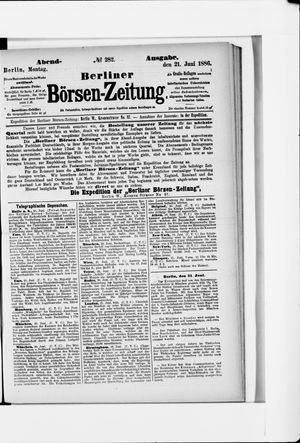 Berliner Börsen-Zeitung on Jun 21, 1886