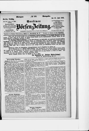 Berliner Börsen-Zeitung vom 22.06.1886
