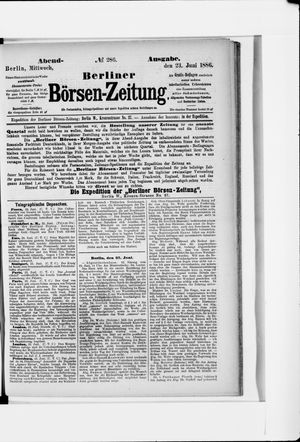 Berliner Börsen-Zeitung vom 23.06.1886