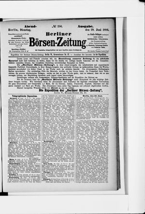 Berliner Börsen-Zeitung vom 29.06.1886