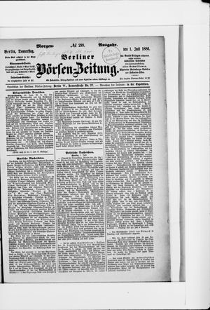 Berliner Börsen-Zeitung vom 01.07.1886