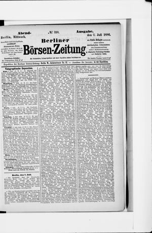 Berliner Börsen-Zeitung on Jul 7, 1886