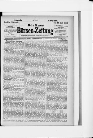 Berliner Börsen-Zeitung vom 14.07.1886