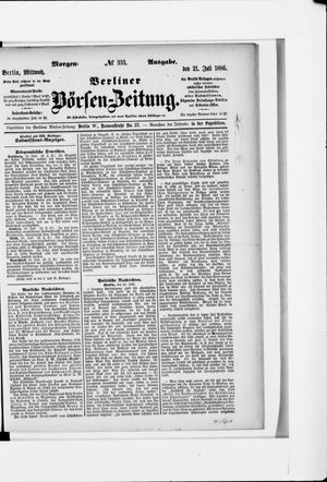Berliner Börsen-Zeitung vom 21.07.1886