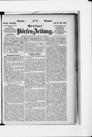 Berliner Börsen-Zeitung vom 29.07.1886