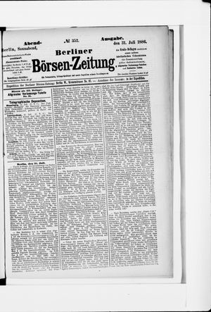 Berliner Börsen-Zeitung vom 31.07.1886