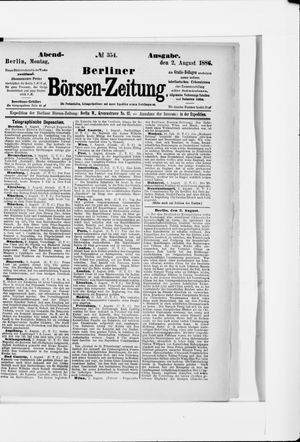 Berliner Börsen-Zeitung vom 02.08.1886