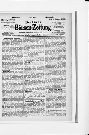 Berliner Börsen-Zeitung vom 06.08.1886