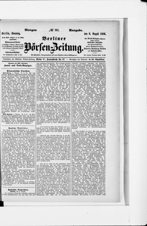Berliner Börsen-Zeitung vom 08.08.1886