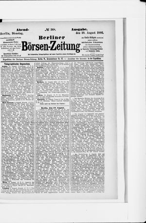 Berliner Börsen-Zeitung vom 10.08.1886
