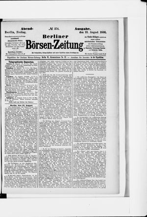 Berliner Börsen-Zeitung vom 13.08.1886