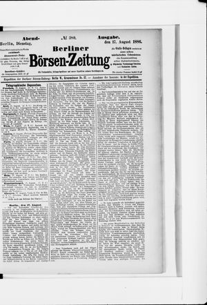 Berliner Börsen-Zeitung vom 17.08.1886