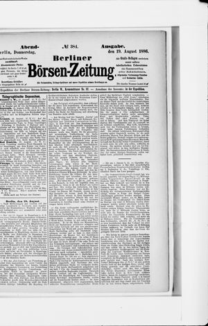 Berliner Börsen-Zeitung vom 19.08.1886
