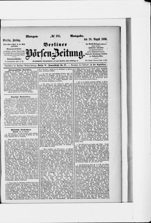 Berliner Börsen-Zeitung vom 20.08.1886