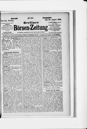 Berliner Börsen-Zeitung vom 20.08.1886