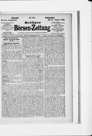 Berliner Börsen-Zeitung vom 21.08.1886