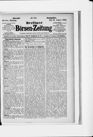 Berliner Börsen-Zeitung on Aug 24, 1886