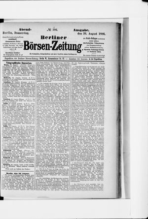 Berliner Börsen-Zeitung on Aug 26, 1886