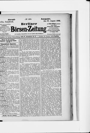 Berliner Börsen-Zeitung on Aug 28, 1886