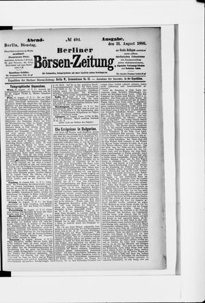 Berliner Börsen-Zeitung vom 31.08.1886