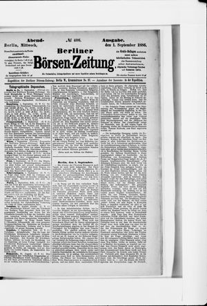 Berliner Börsen-Zeitung on Sep 1, 1886