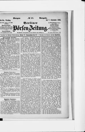 Berliner Börsen-Zeitung vom 07.09.1886