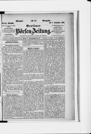 Berliner Börsen-Zeitung vom 08.09.1886
