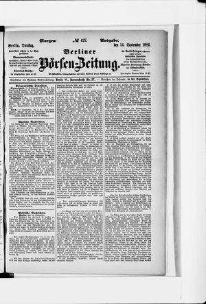 Berliner Börsen-Zeitung vom 14.09.1886