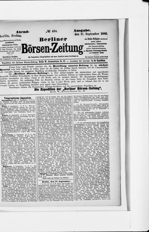Berliner Börsen-Zeitung vom 17.09.1886