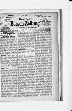 Berliner Börsen-Zeitung vom 18.09.1886