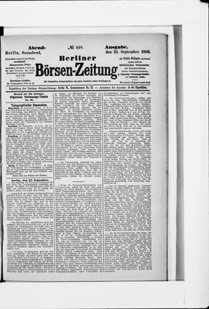 Berliner Börsen-Zeitung vom 25.09.1886