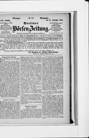 Berliner Börsen-Zeitung vom 28.09.1886