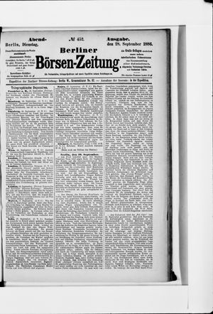 Berliner Börsen-Zeitung vom 28.09.1886