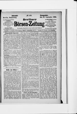 Berliner Börsen-Zeitung vom 30.09.1886