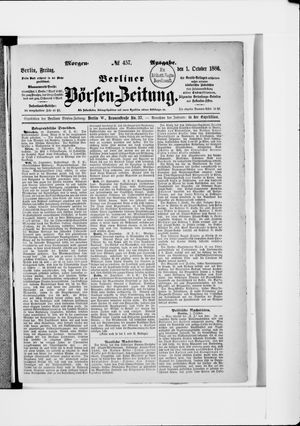 Berliner Börsen-Zeitung on Oct 1, 1886