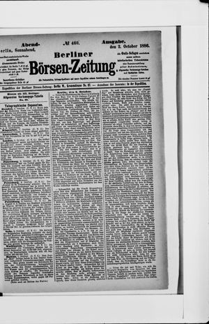 Berliner Börsen-Zeitung vom 02.10.1886