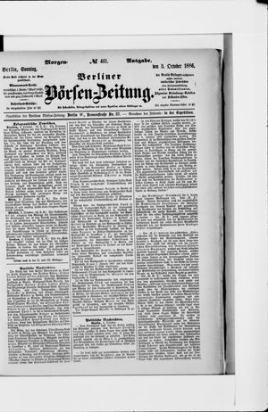 Berliner Börsen-Zeitung vom 03.10.1886